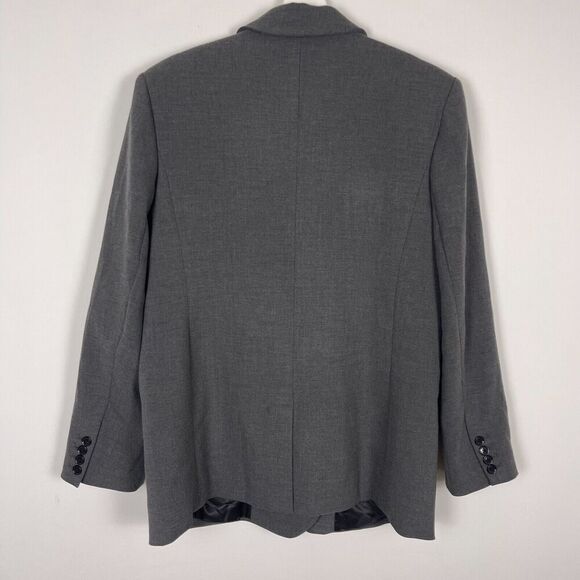 NWT Banana Republic Double Weave Asymmetrical Blazer Size 12 Gray Stretch Womens - Picture 3 of 14